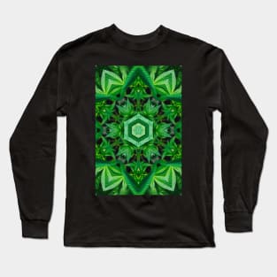 Kaleidoscope Marijuana Mandala Long Sleeve T-Shirt